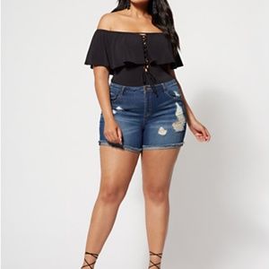 NWT NY & Co FTF Plus Size Denim Shorts